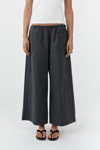 Technical Cotton Cropped Drawstring Pants, Iron Glaze