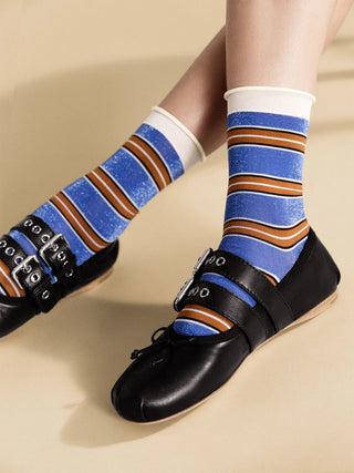 70's Stripe Crew, Blue