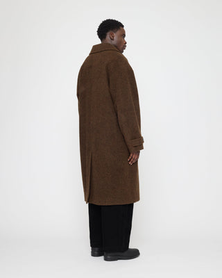 Double Breasted Wool Coat, Dark Chestnut