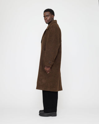 Double Breasted Wool Coat, Dark Chestnut
