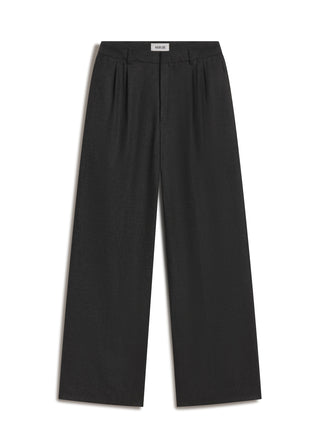 Sathia Trouser Felted Wool, Chocolate Heather