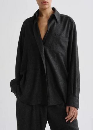 Aris Shirt Felted Wool, Charcoal Heather