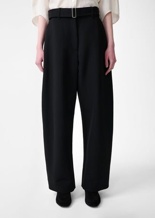 Belted Round Leg Pant, Black