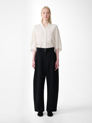 Belted Round Leg Pant, Black
