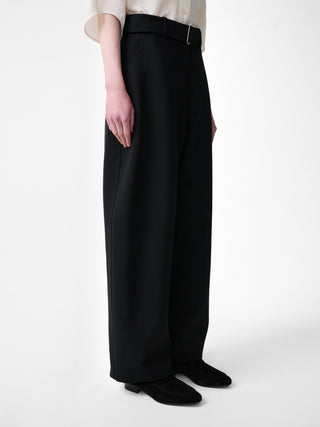 Belted Round Leg Pant, Black