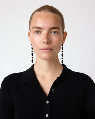 The Lottie Earrings, Silver/Black Onyx