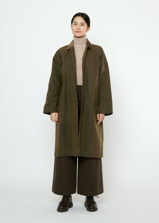 Signature Duster Coat, Olive Brown
