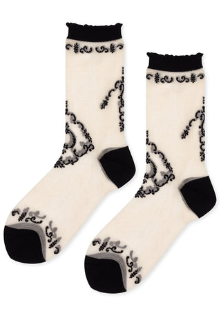 Doily Sheer Crew, Black