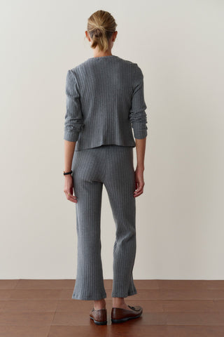 The Sweater Rib Kick Flare, Charcoal Grey
