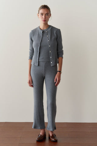 The Sweater Rib Kick Flare, Charcoal Grey
