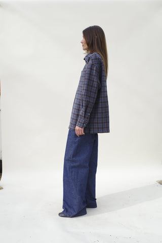 Cordelia Button Down, Lapis Plaid