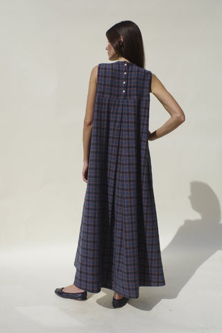 Iona Dress, Lapis Plaid