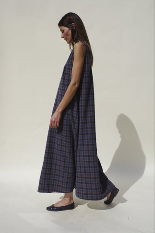 Iona Dress, Lapis Plaid
