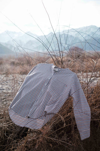 Margarita Button Down, Espresso Stripe