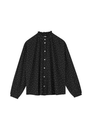 Hannah Shirt, Black / White Dot