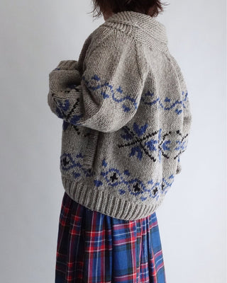 Peru Hand Knit Cardigan, Gray