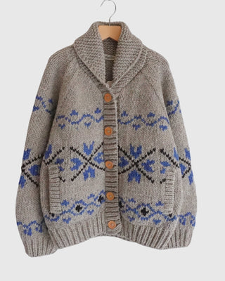 Peru Hand Knit Cardigan, Gray