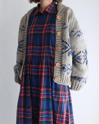 Peru Hand Knit Cardigan, Gray