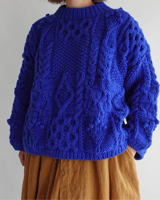 Peru Hand Knit Pullover, Blue