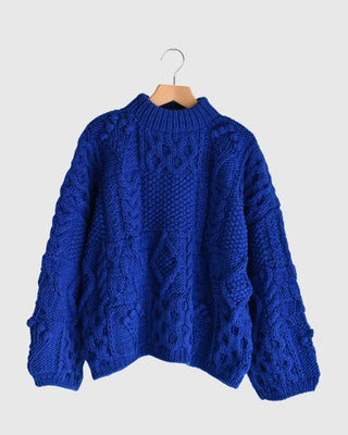 Peru Hand Knit Pullover, Blue