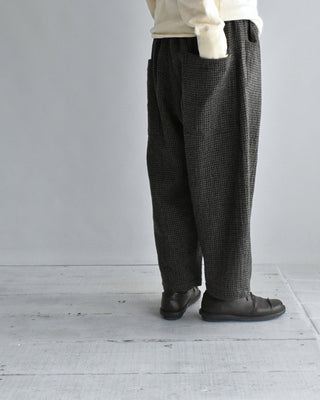 Wool Gauze Houndstooth Pants, Mocha