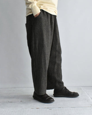 Wool Gauze Houndstooth Pants, Mocha