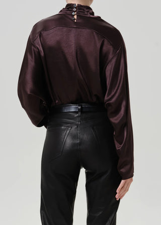 Ilaria Draped Top, Espresso