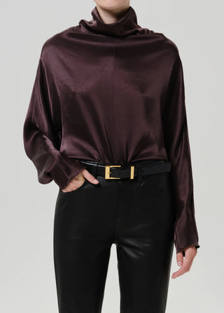 Ilaria Draped Top, Espresso