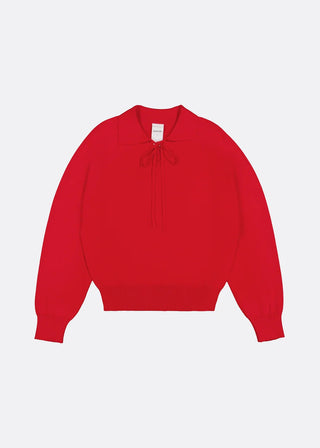 Keyhole Jumper, Poppy Red