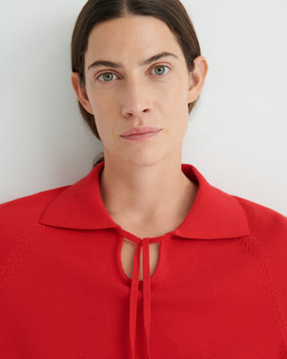 Keyhole Jumper, Poppy Red