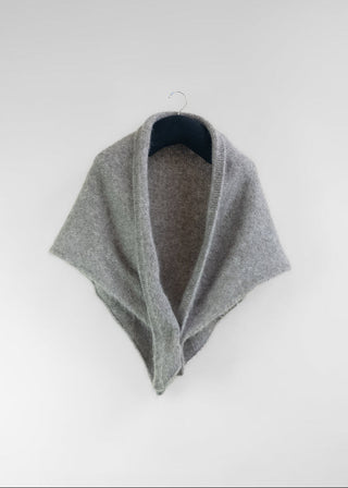 Brushed Triangle Wrap, Grey Melange