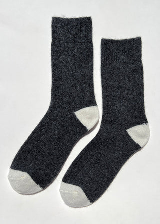 Classic Cashmere Socks, Charcoal Melange