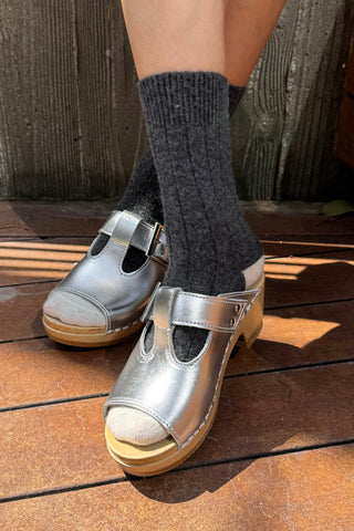 Classic Cashmere Socks, Charcoal Melange