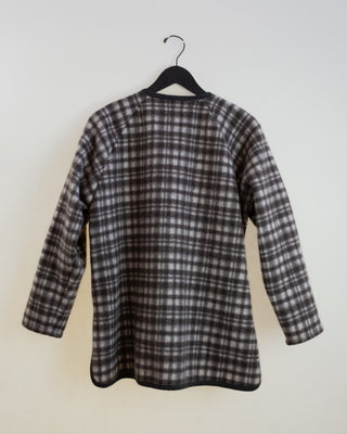 Brushed Plaid Chore Coat & Scarf, Chocolate
