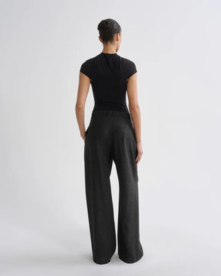 Sathia Trouser Felted Wool, Chocolate Heather