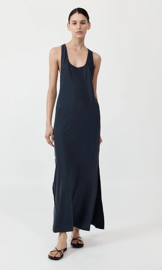Soft Silk Bias Tank Dress, Inkwell