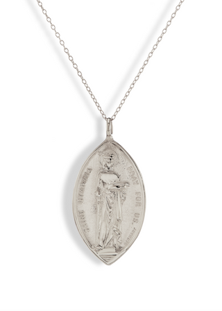 St. Dymphna Necklace, Sterling Silver