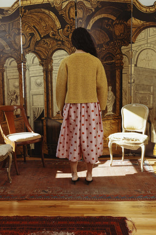 Sheba Textured Merino Cardigan, Mustard Speckle