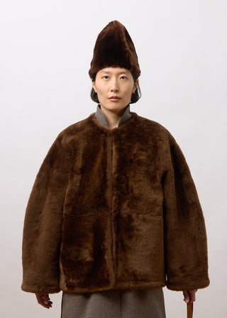 Sheepskin Mila Coat, Walnut