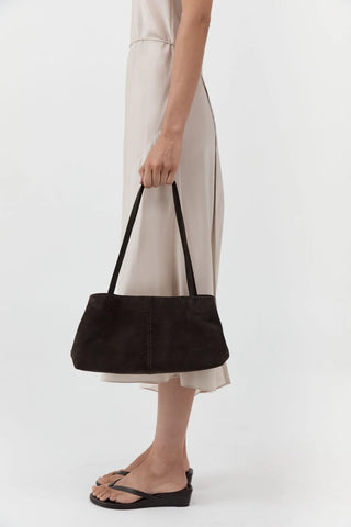 Suede Origami Tote, Coffee