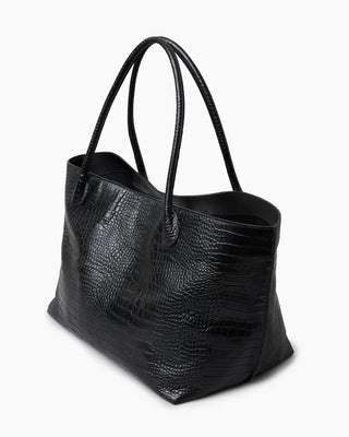 The Eva Weekend Tote, Black Croc