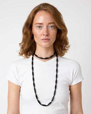 The Suzanne Necklace, Silver/Black Onyx
