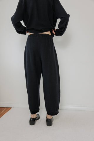 Brushed Wool Trouser, Black