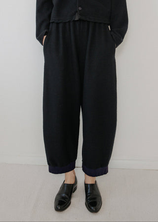 Brushed Wool Trouser, Black