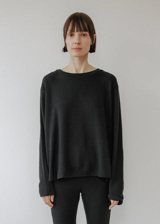 Wool Loose Tee, Black