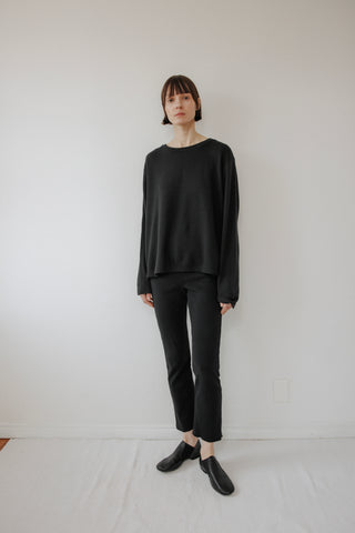 Wool Loose Tee, Black
