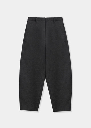 Wool Curved Pants, Anthracite